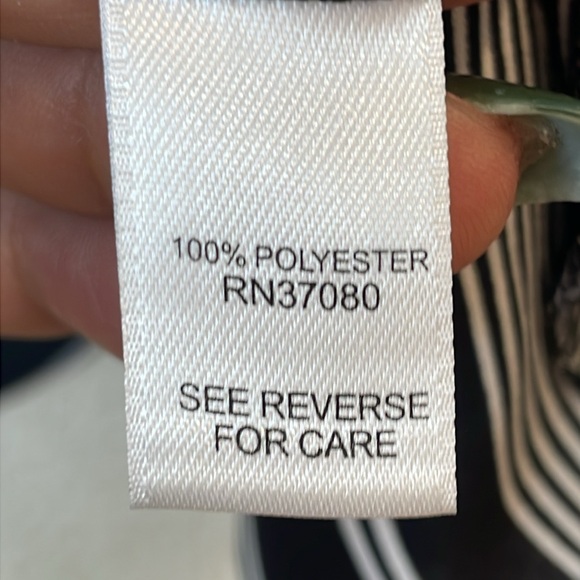 Cato Womens Black White Striped Boatneck Tie Front Top SIZE 26/28W PLUS - Picture 5 of 7